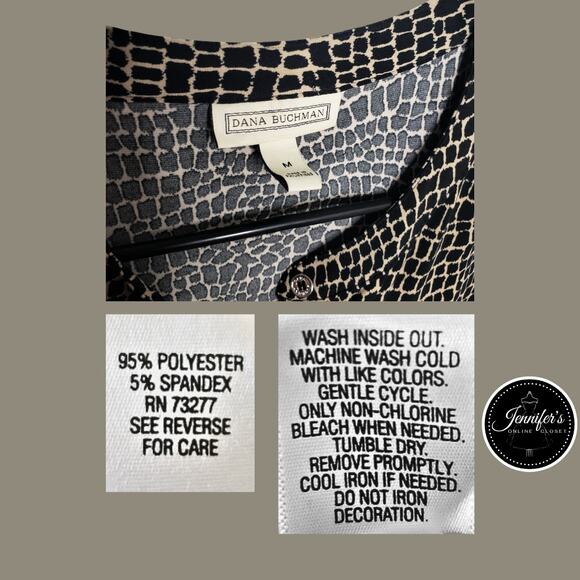 Dana Buchman Women's Short Sleeve Animal Print Top Size M - Picture 5 of 5